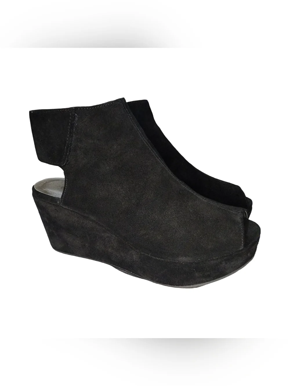 Chocolate Blu White Cutout Wedge Sandals, Womens 8 - Picture 2 of 12